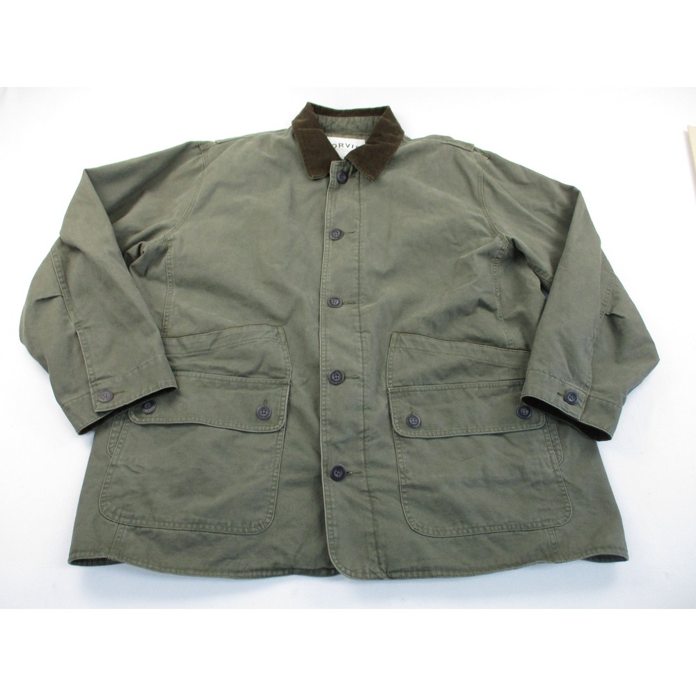 Orvis Barn Coat Men XXL Green Classic Collection Corduroy Collar Field Jacket